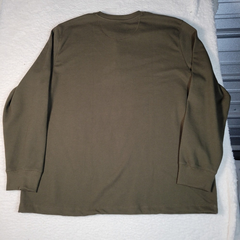 Eddie Bauer Thermal Henley Mens 2XL Dark Fatigue Green Waffle‎ Knit Long Sleeve - Picture 13 of 14